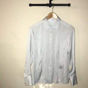 Pale Blue Silk Blouse